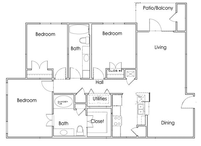 Floor Plan Floor Plan at Mesquite Terraces, Midland, 79703